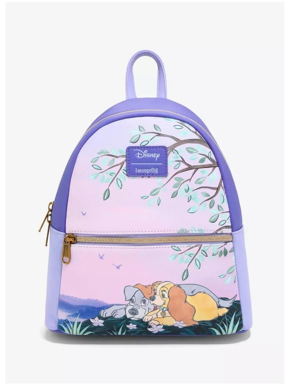 Loungefly Lady and the Tramp Purple Sunset Mini Backpack